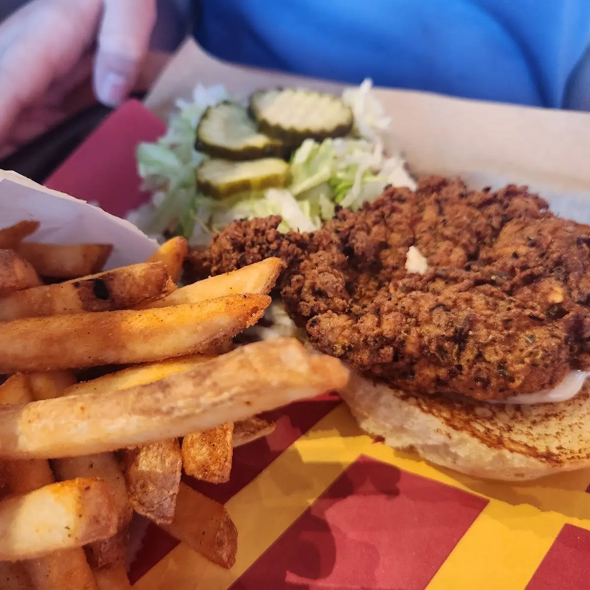 Breaded Chicken Sandwich with Fries