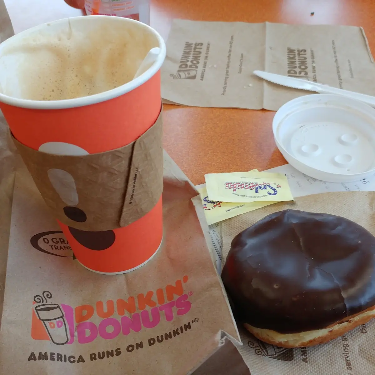 Boston Cream Donut & Cappuccino