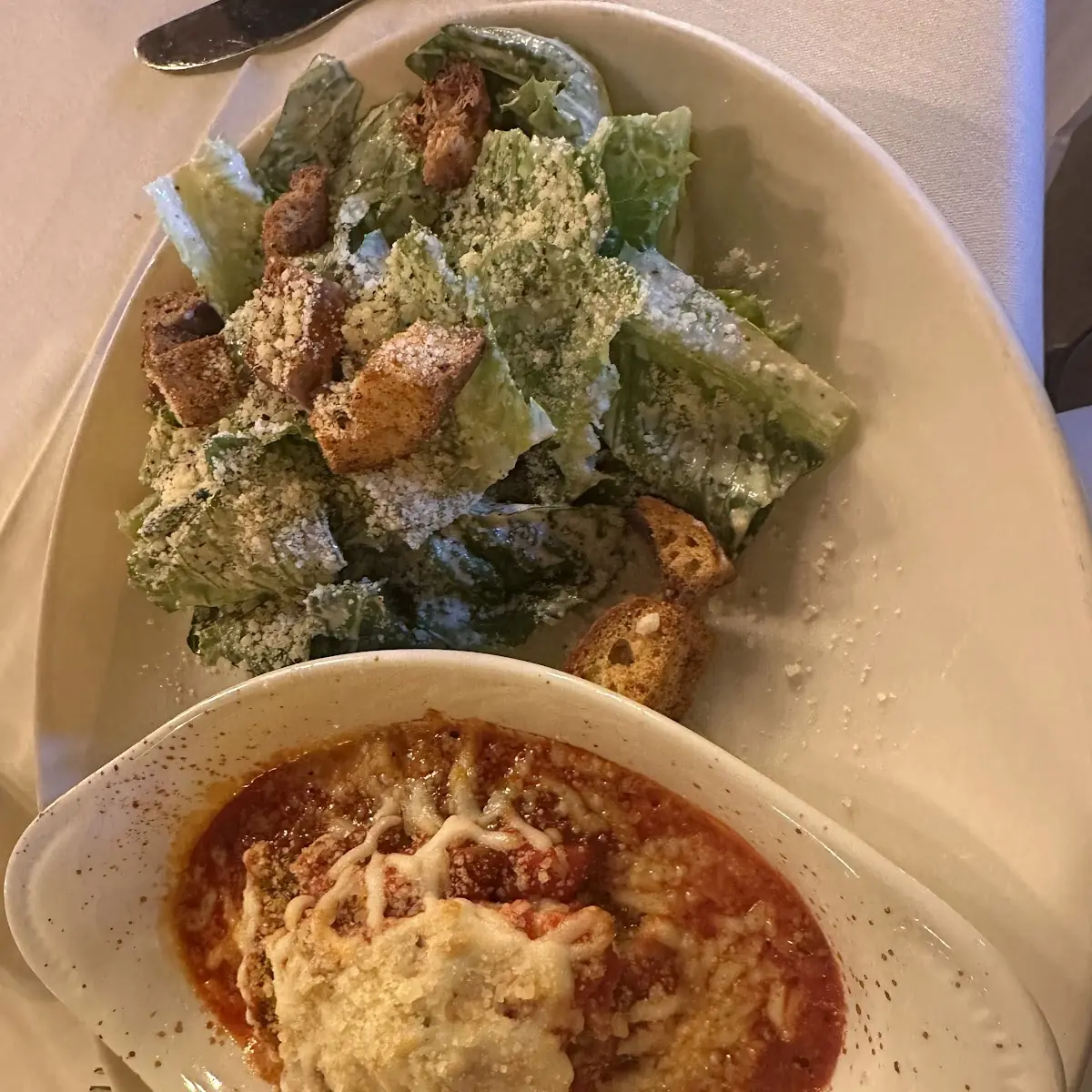 Polpette and Caesar Salad