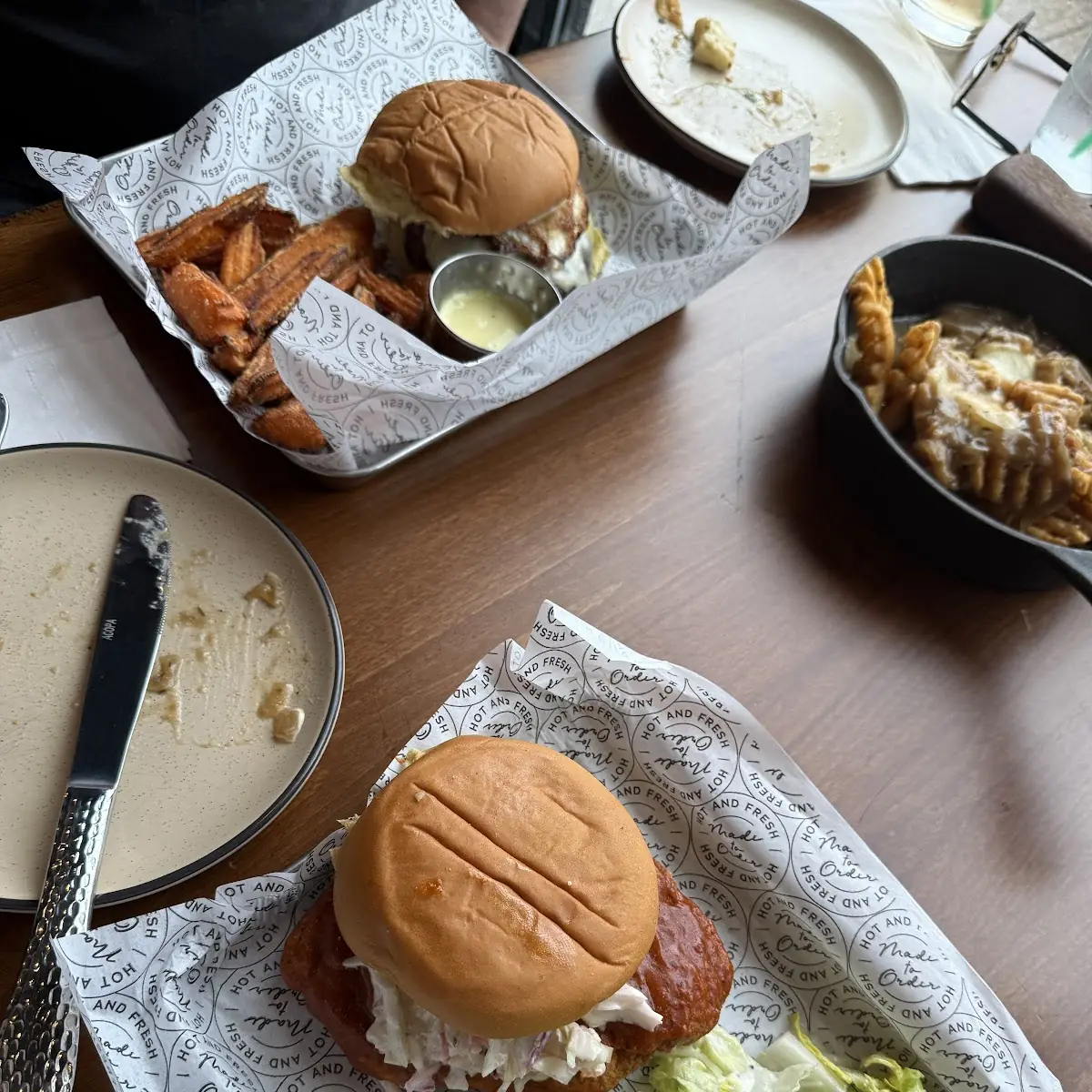 Nashville Chicken Crispy Sandwich with Side Caesar Salad