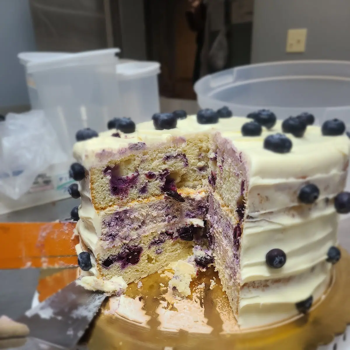 Lemon Blueberry Double Delight Cheesecake Cake