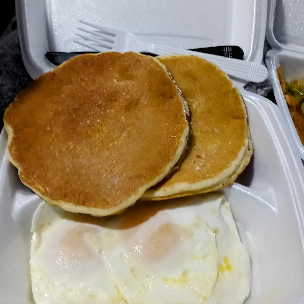 3 Eggs Any Style with a Short Stack Pancakes
