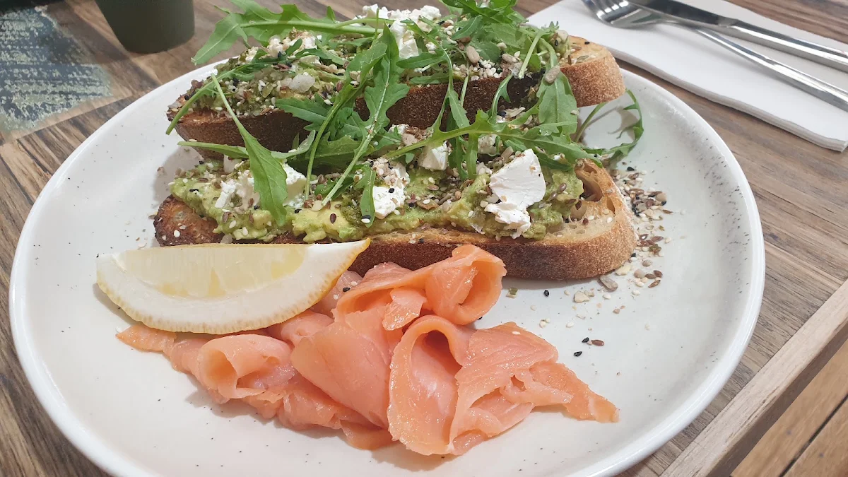 Sourdough Toast with Avocado and Salmon, The Flour House Bakery