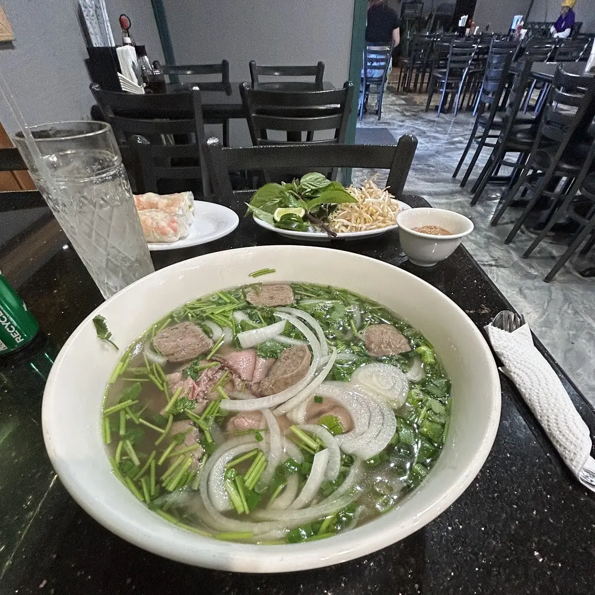 Combination Pho and Shrimp Spring Roll