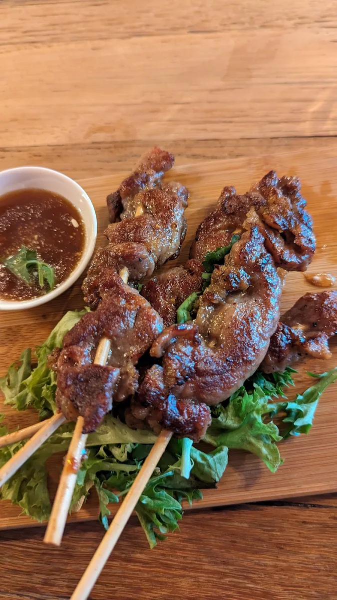 Moo Ping BBQ Pork Skewered