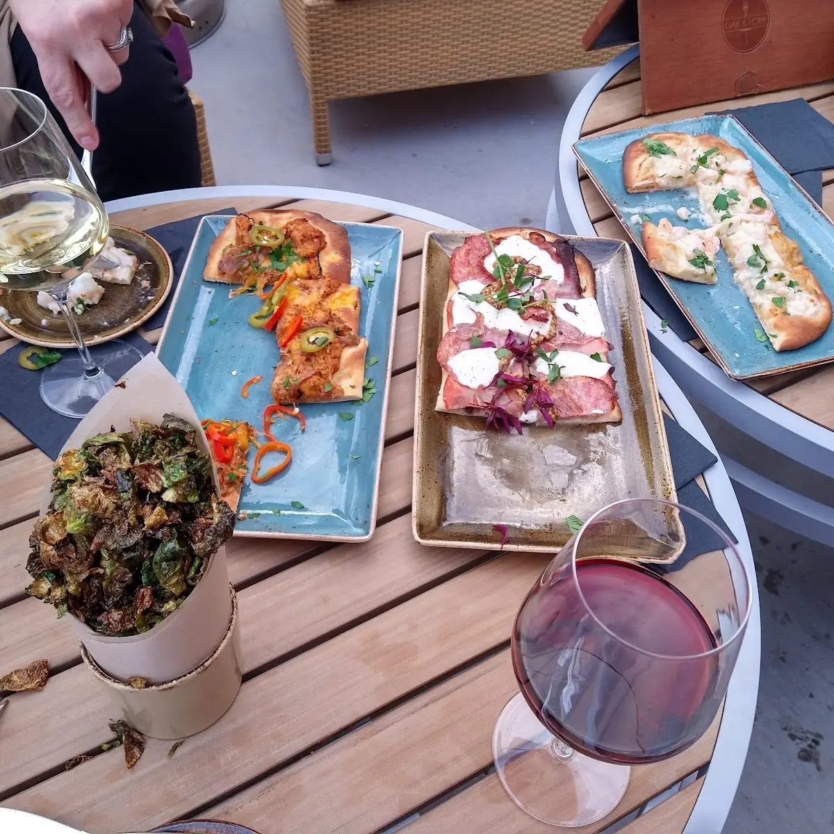 Brussels Sprouts Barbecue Chicken Flat Bread Italian Muffuletta Shrimp Scampi Flat Bread