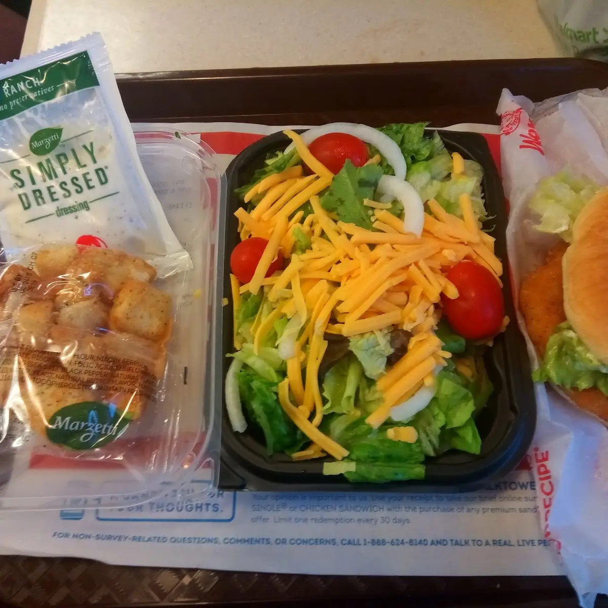 Side Salad and Chicken Sandwich