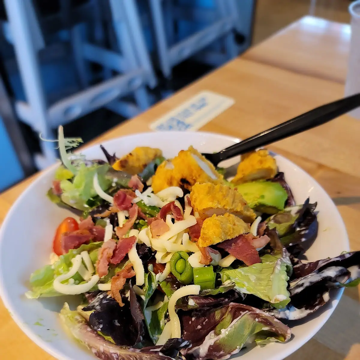 Crispy Chicken Avocado Chop Salad