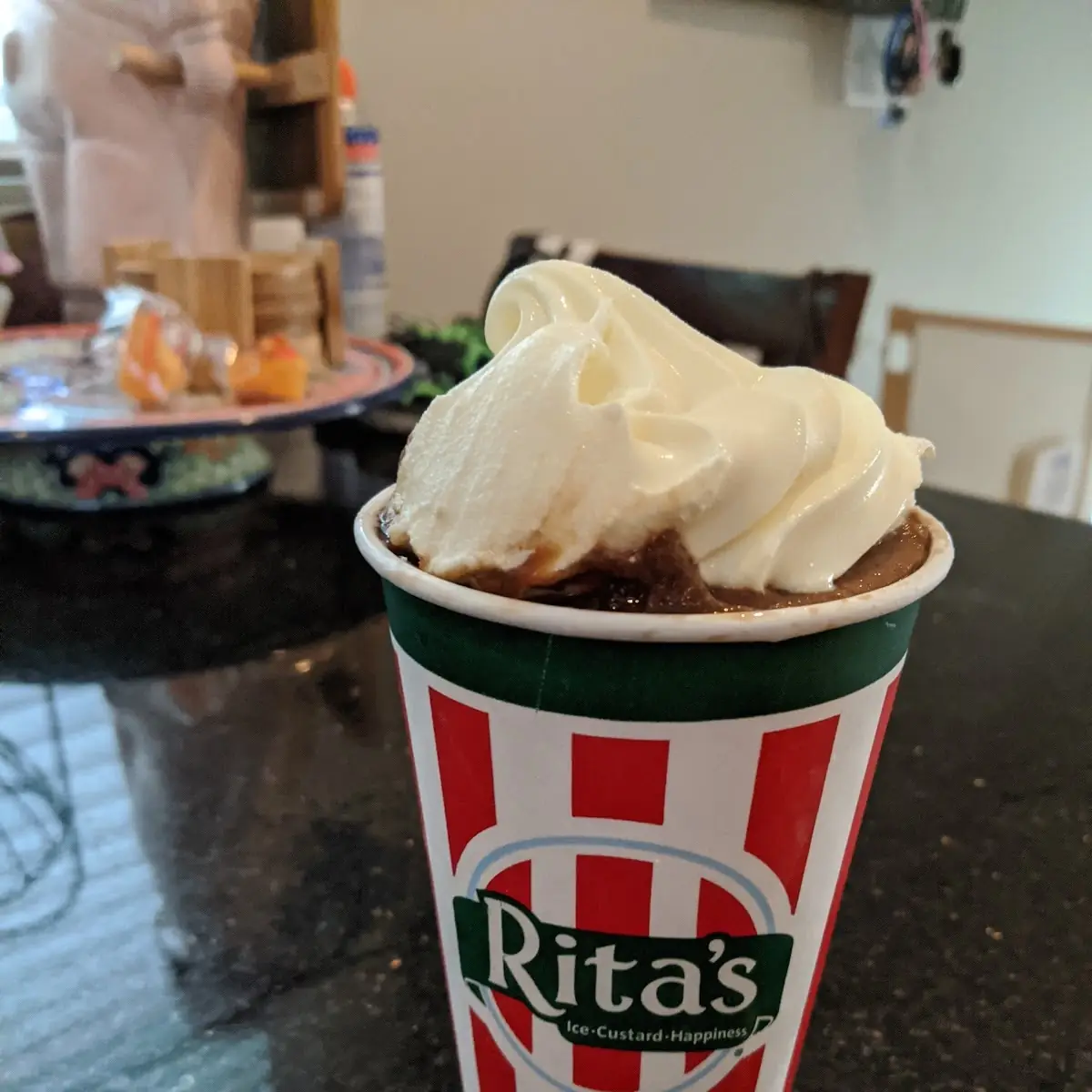 Frozen Vanilla Custard with Chocolate Ice