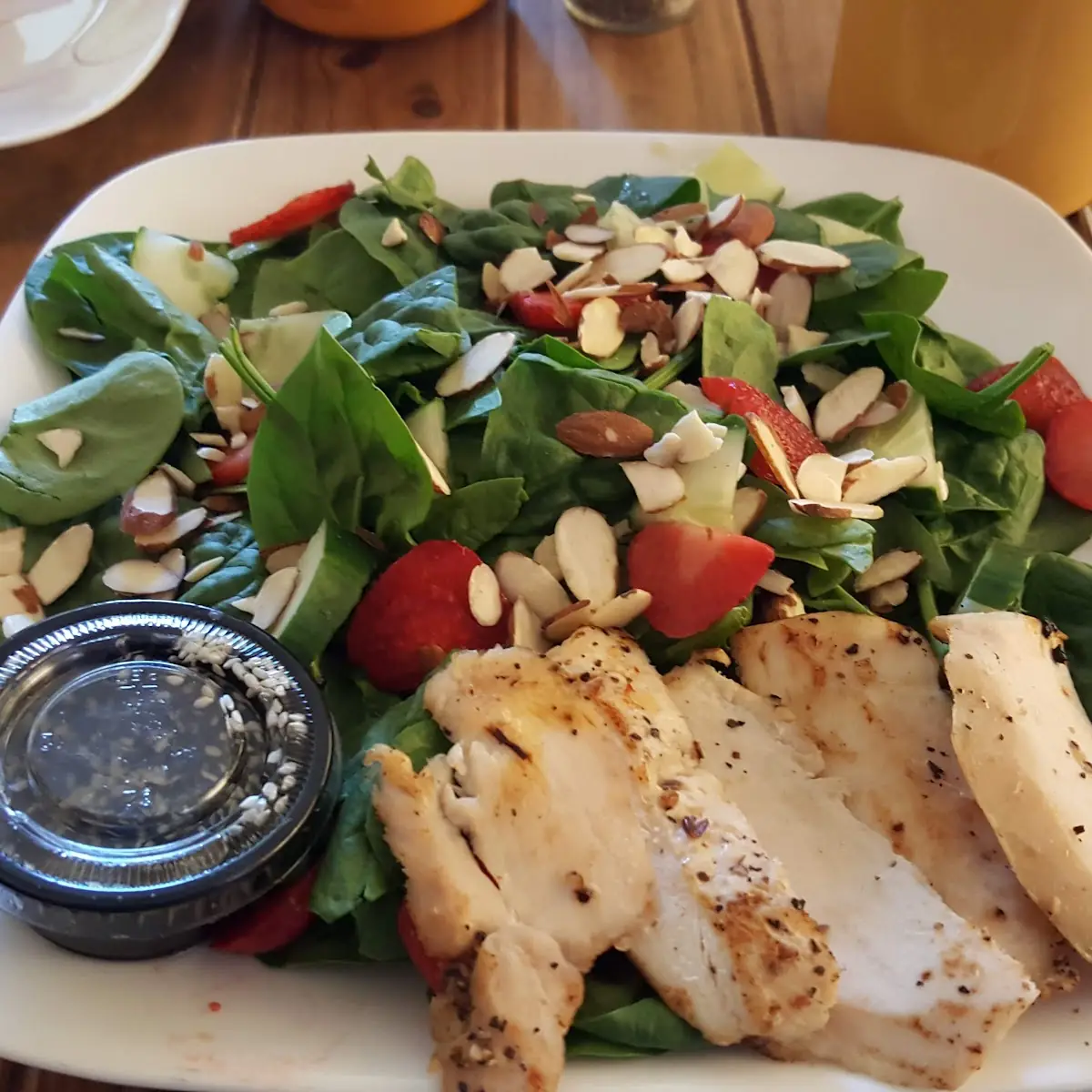 Strawberry Spinach Salad with Chicken