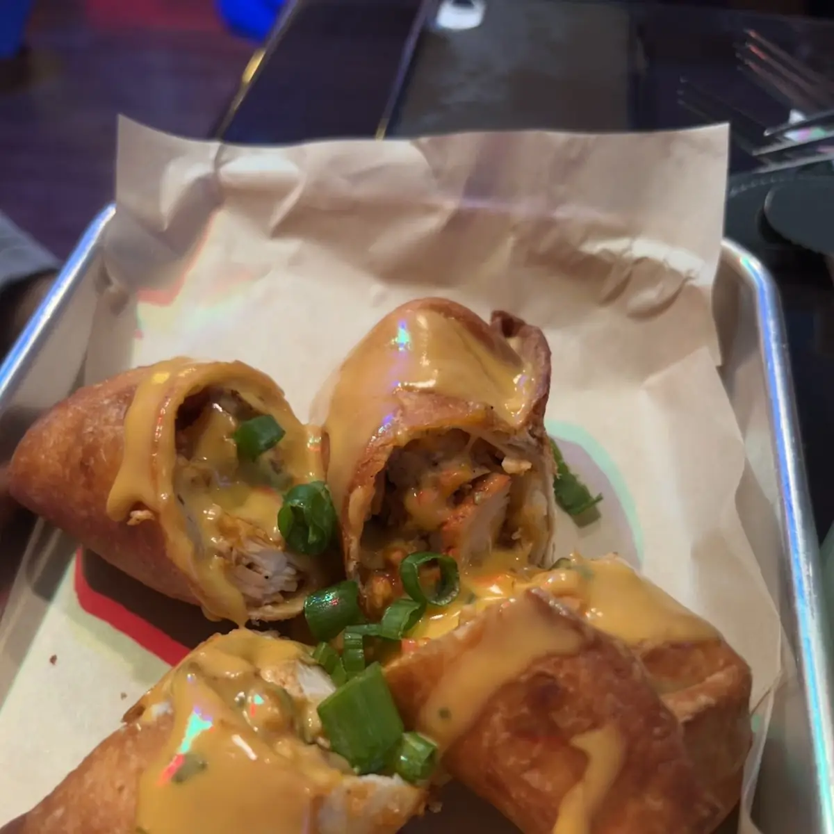 Buffalo Chicken Cheesesteak Egg Rolls