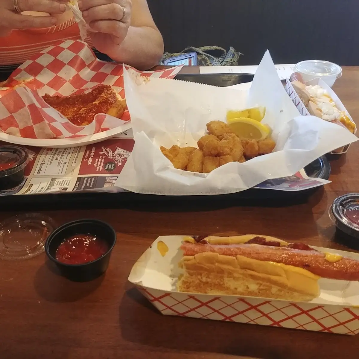 Bacon Cheese Dog Fried Scallops and Fried Dough