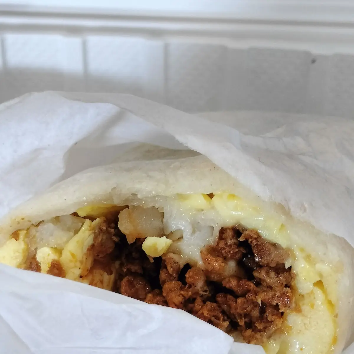 Breakfast Burrito with Chorizo