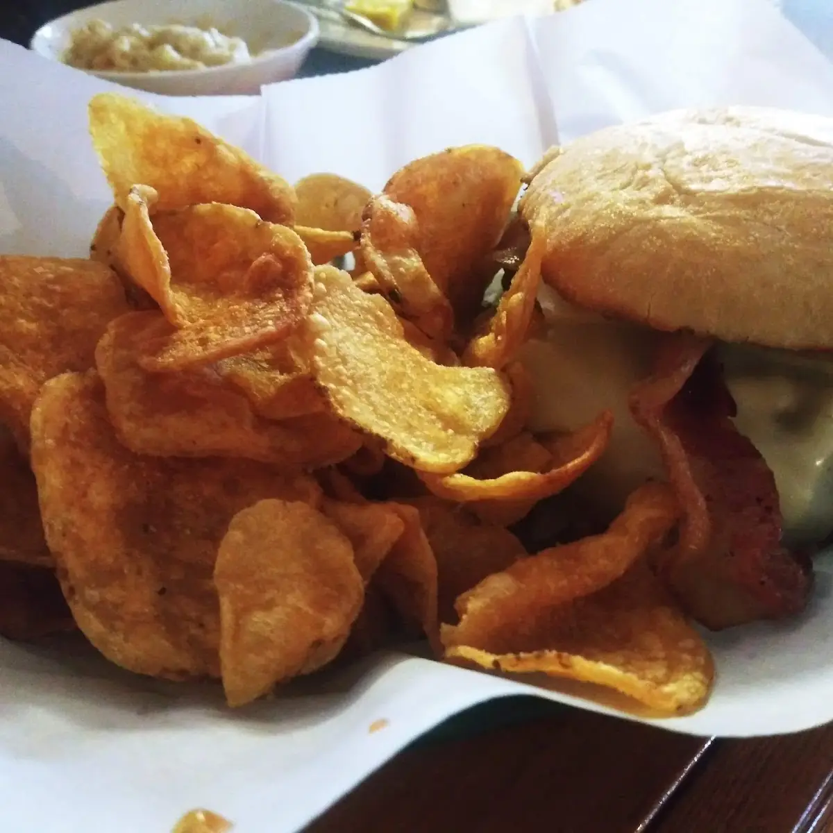 Bacon Cheeseburger and Chips