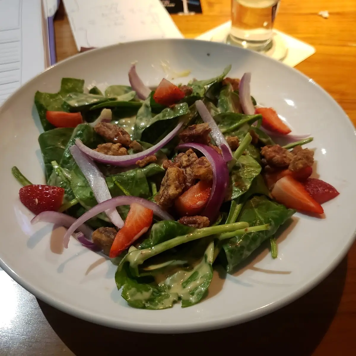 Strawberry Pecan Spinach Salad