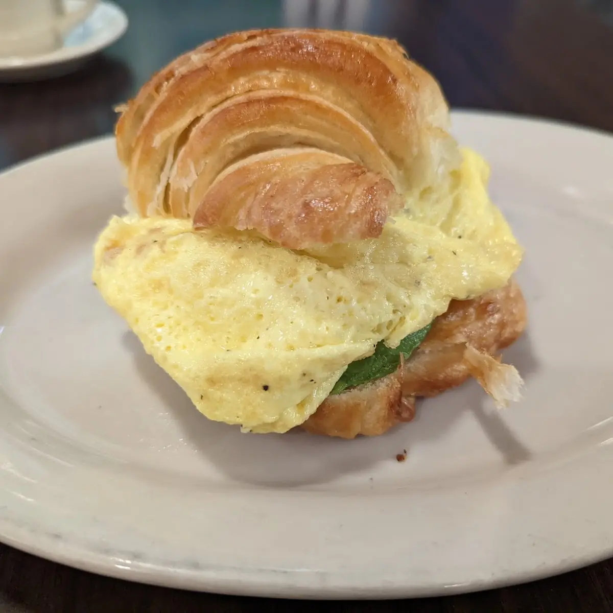 Avocado Egg on Croissant Sandwich