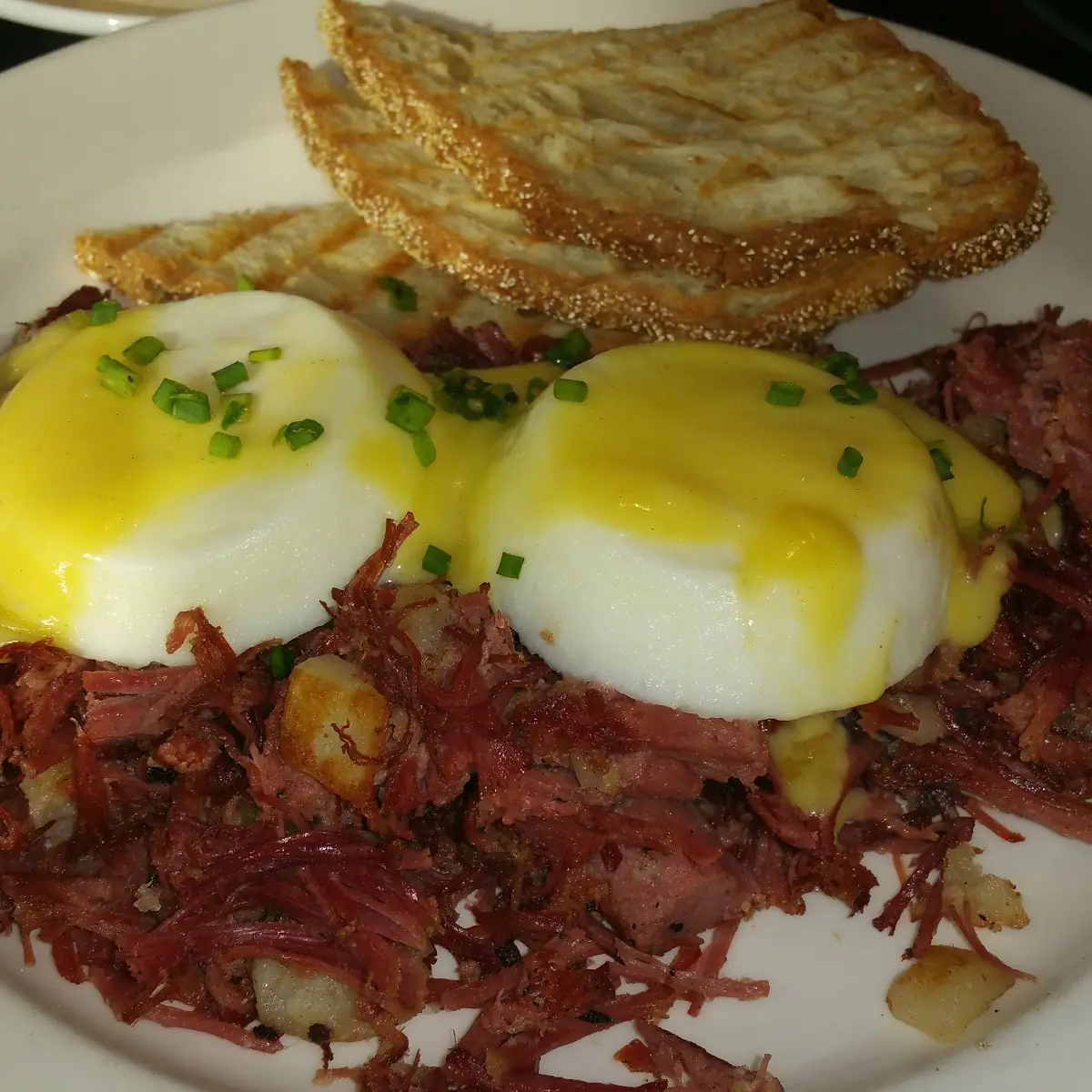 Corned Beef Hash Poached Eggs