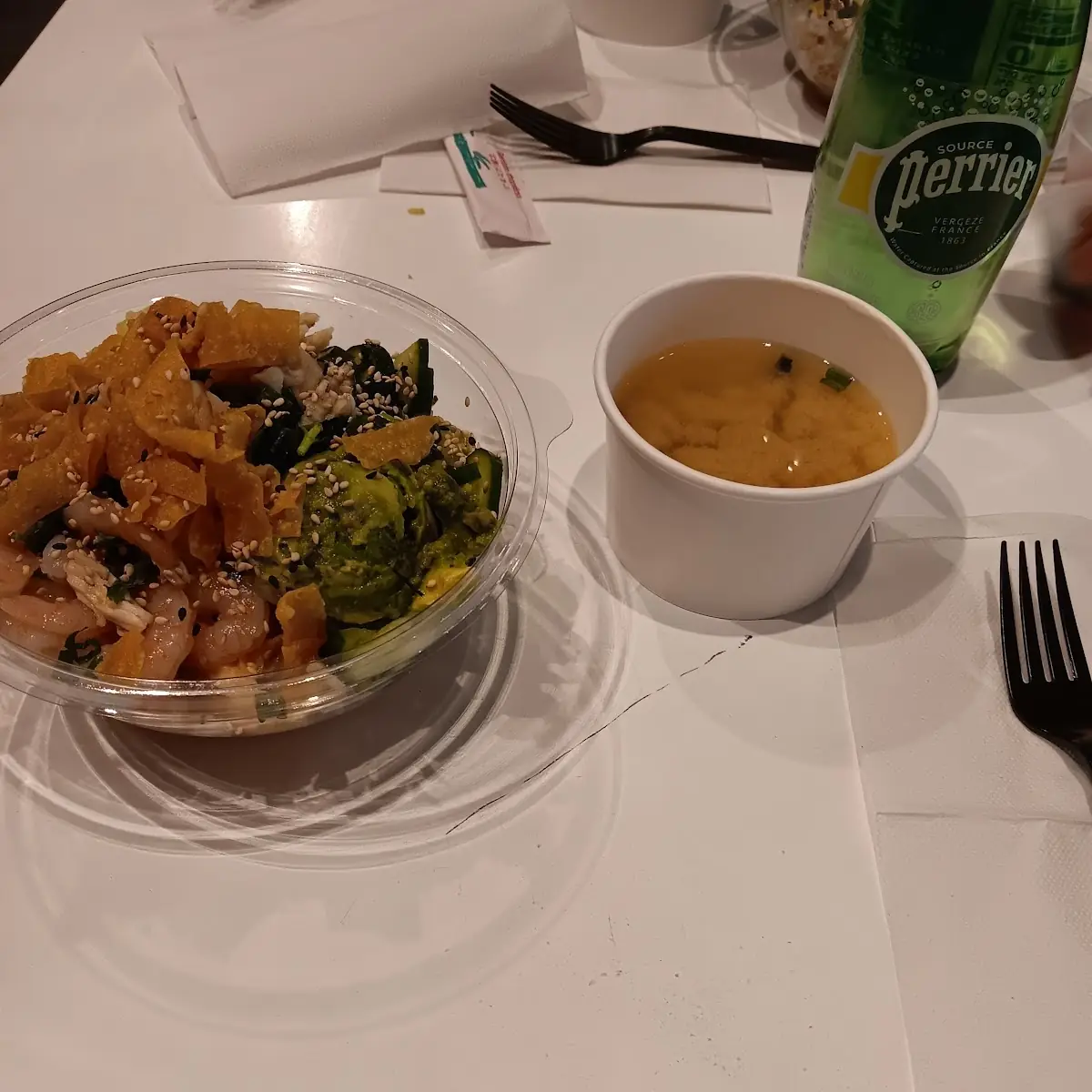 Chicken and Shrimp Bowl with Miso Soup