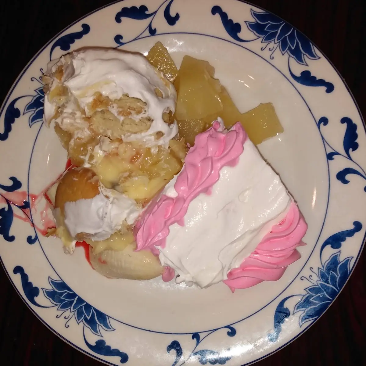 Cake Slice and Banana Pudding