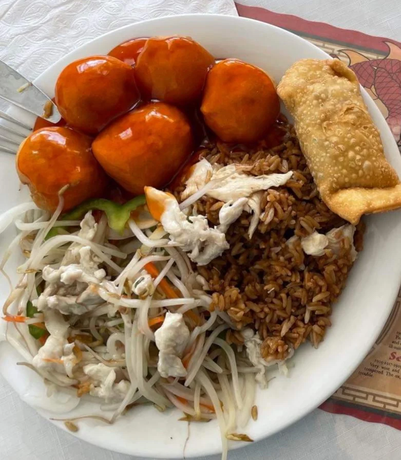 Sweet N Sour Chicken Balls Chicken Chow Mean Chicken Fried Rice Egg Roll