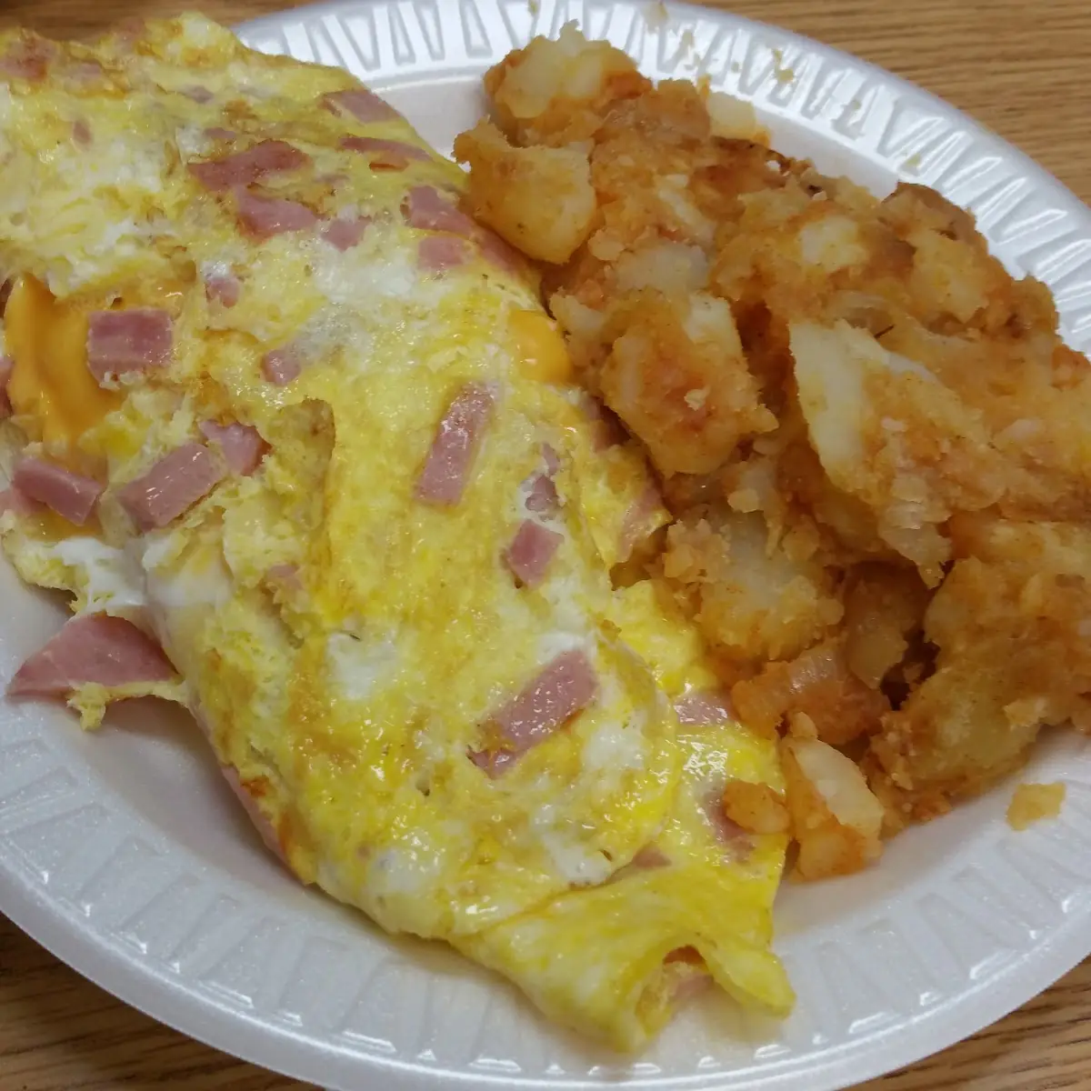 Ham & Cheese Omelette with Home Fries
