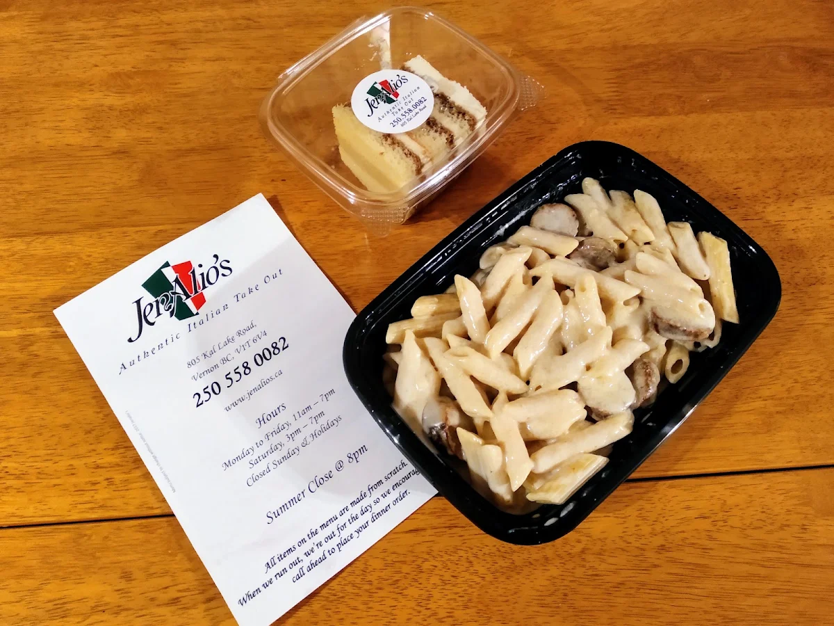 Penne Alfredo and Tiramisu