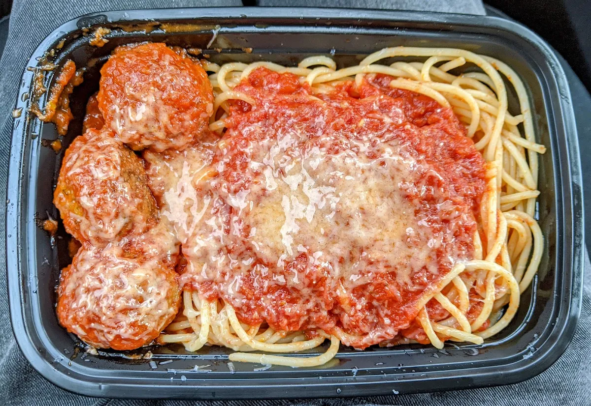 Spaghetti Arrabiata with Meatballs