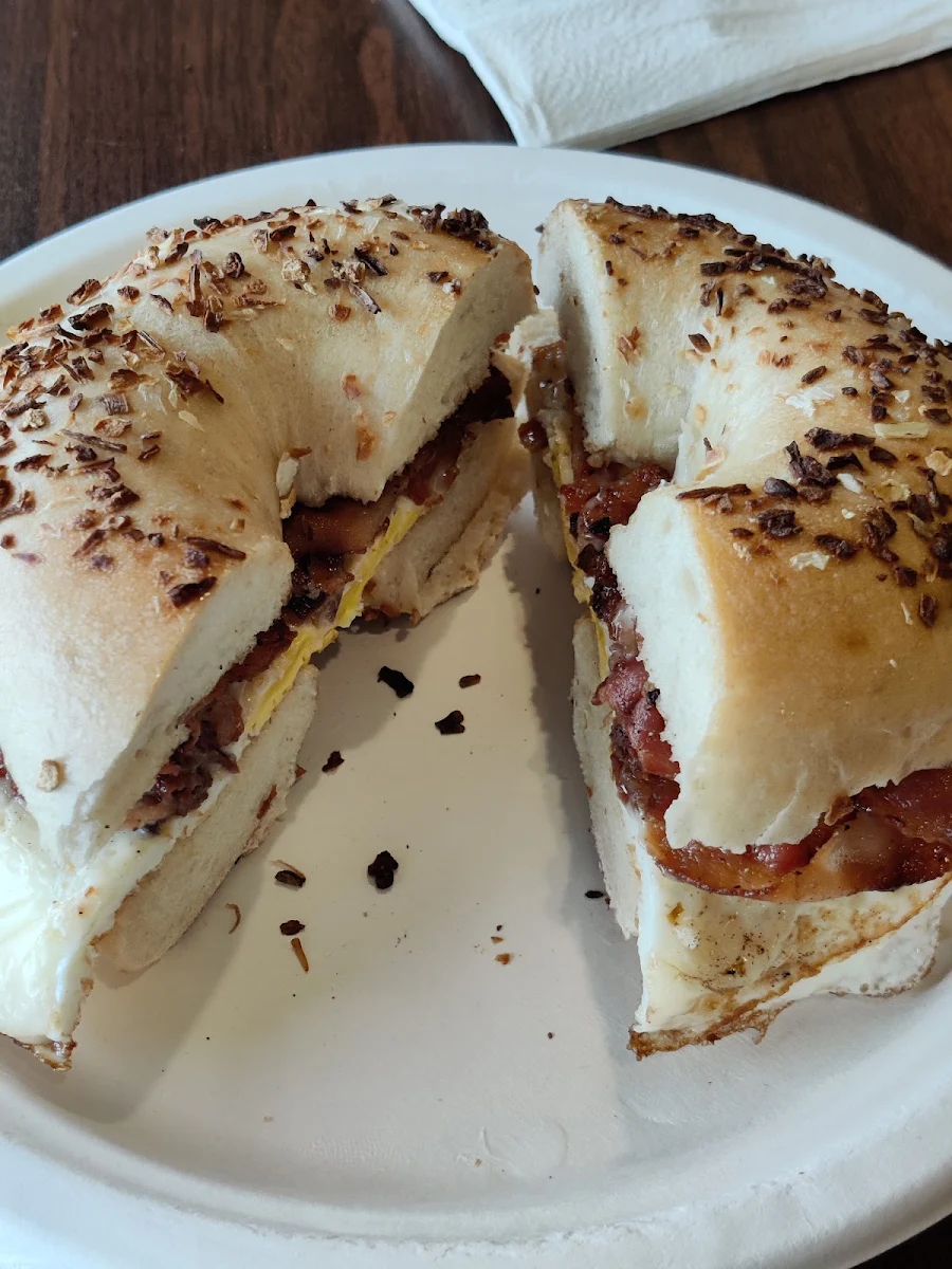 Bacon Egg Cheese Onion Bagel
