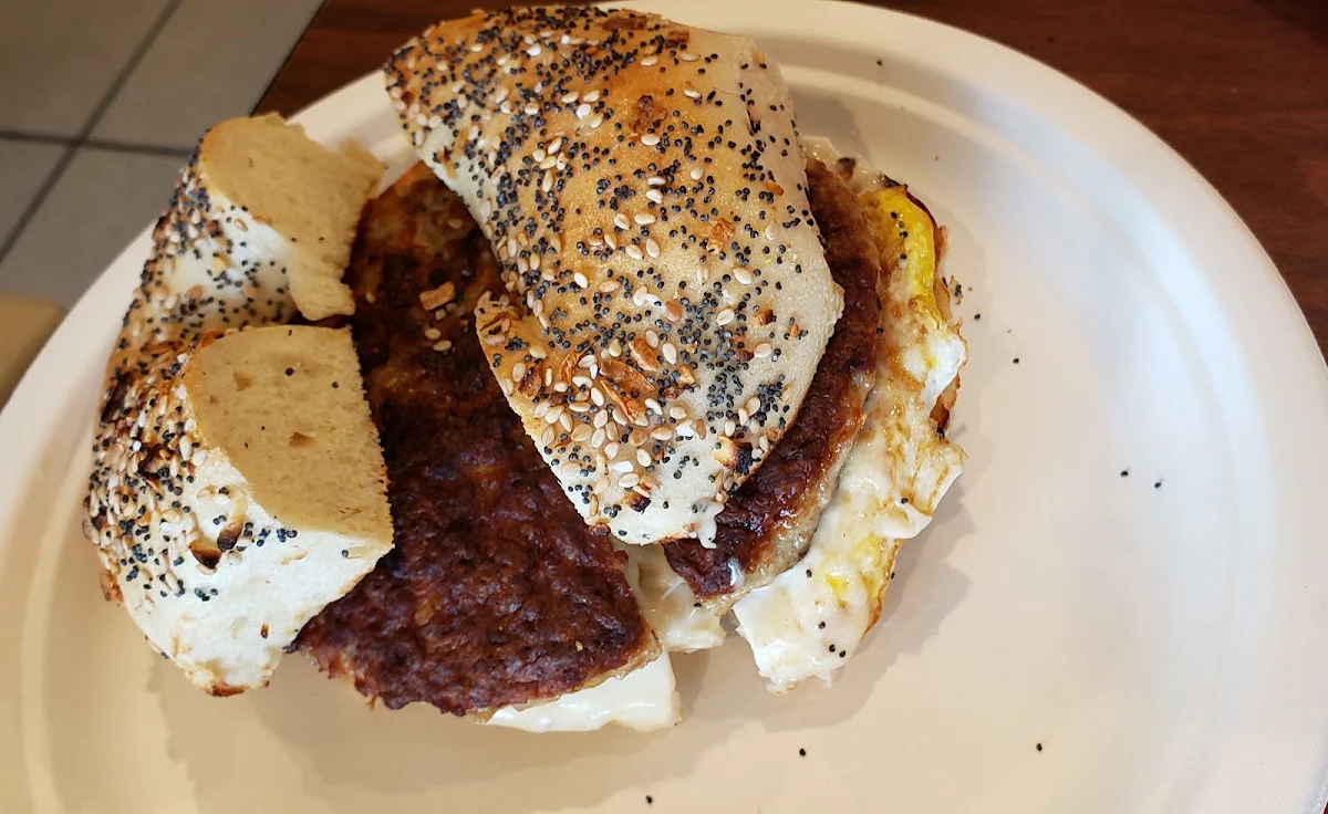 Sausage Egg and Cheese Bagel Roll