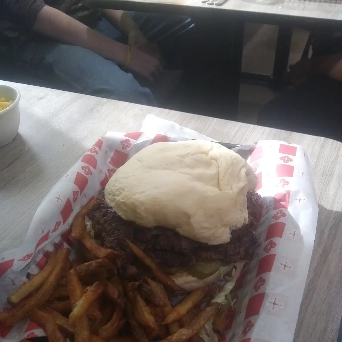 Half lb Double Cheeseburger and Fries
