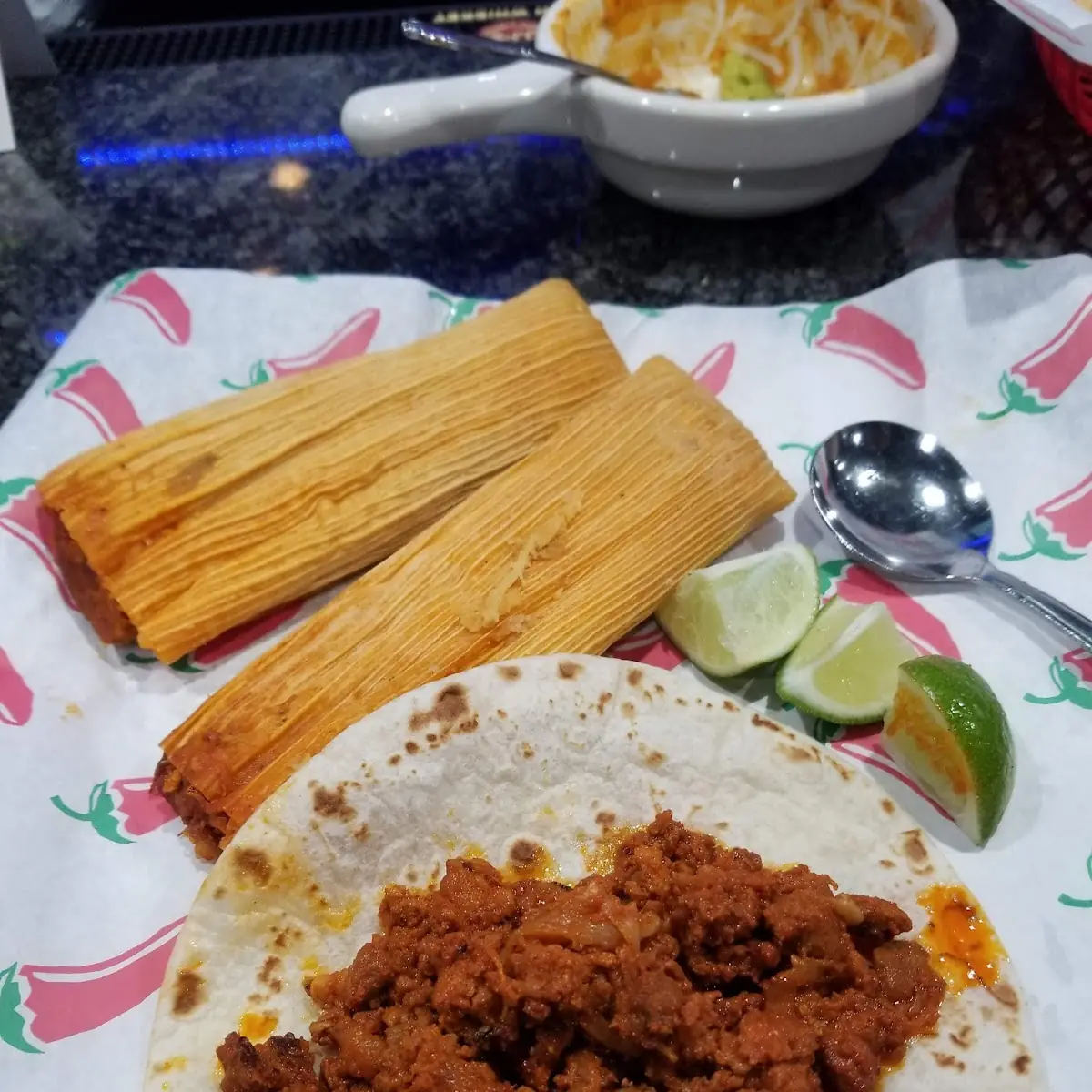 Tamales & Chorizo Taco