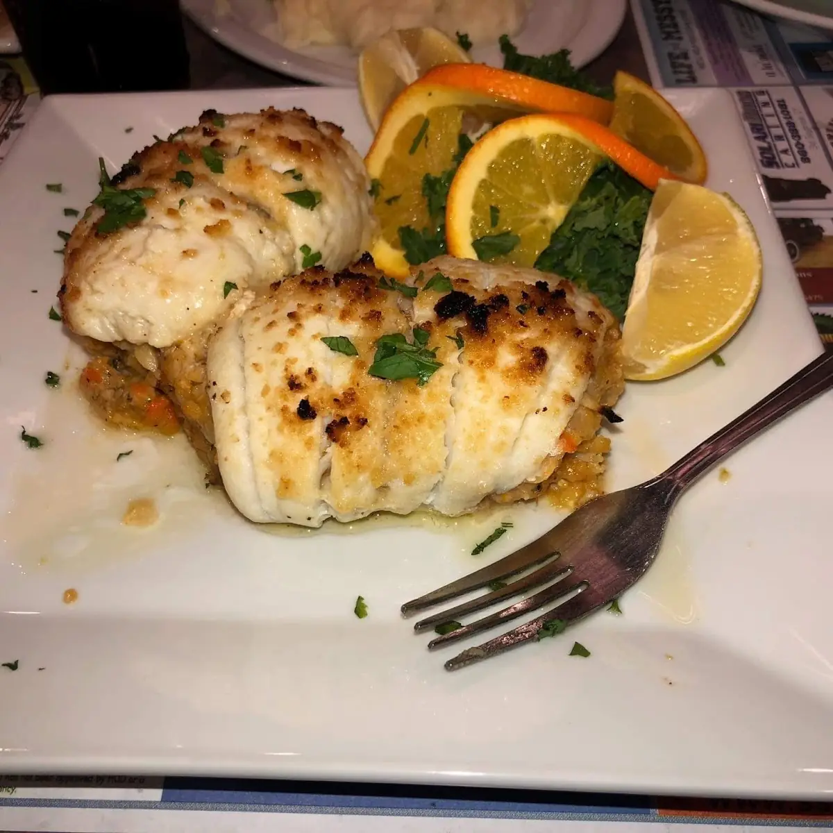 Broiled Stuffed Sole