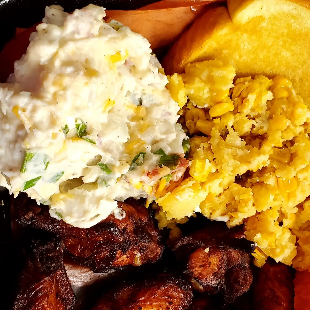 Loaded Mashed Potatoes and Corn Pudding