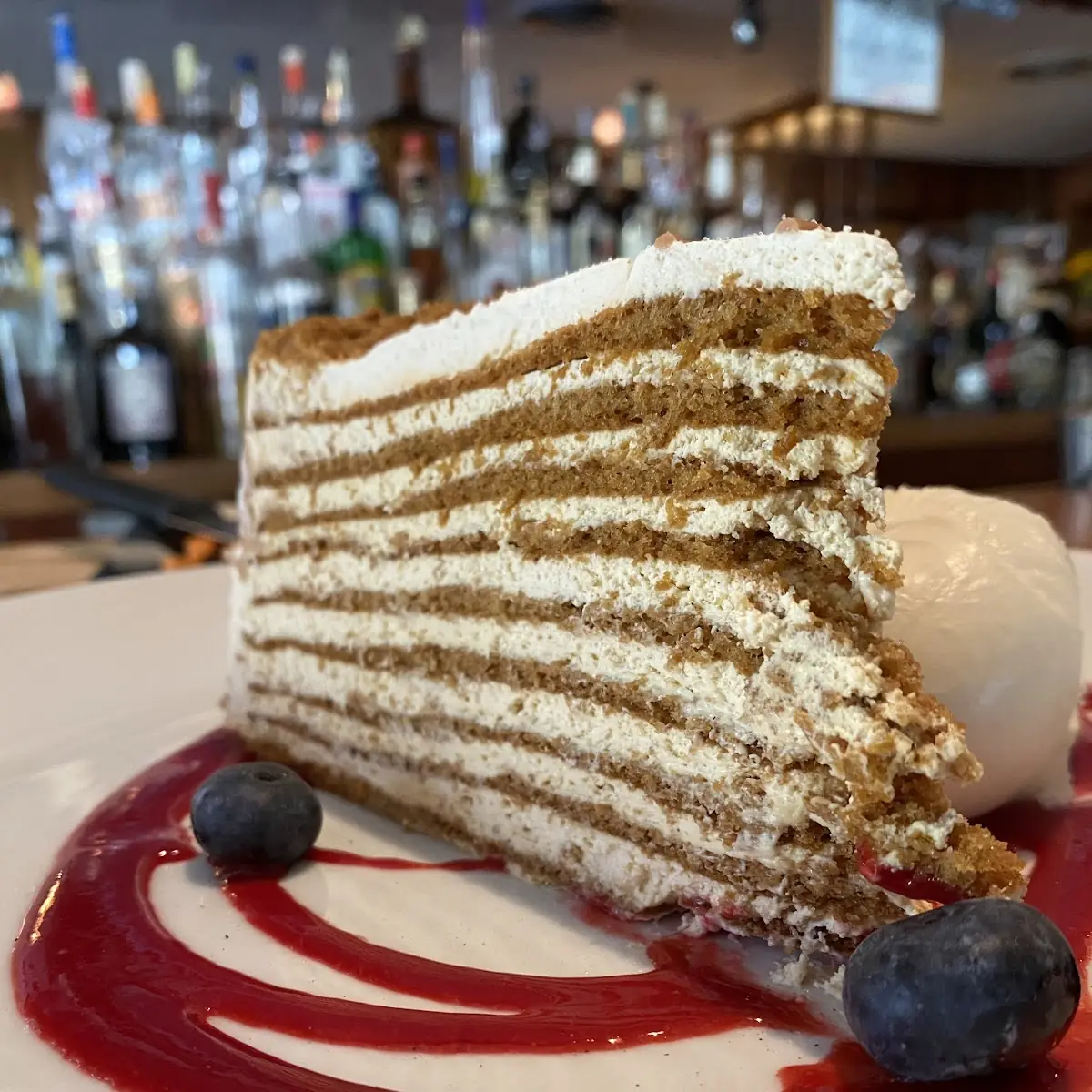 Nine Layer Honey Cake Slice