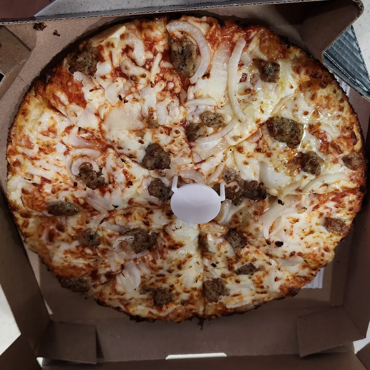 Onion and Sausage Pan Pizza