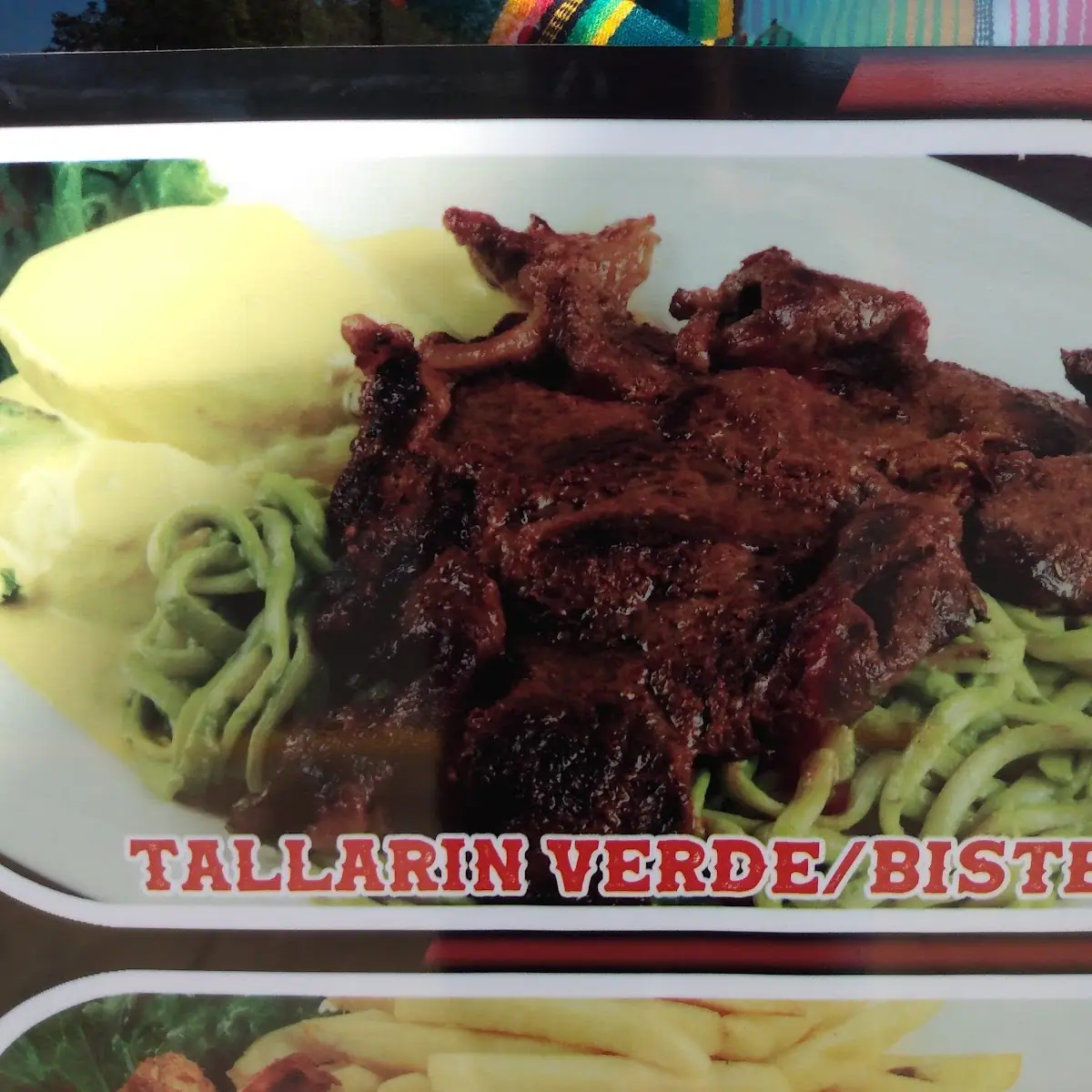Tallarin Verde Con Bistec Platter