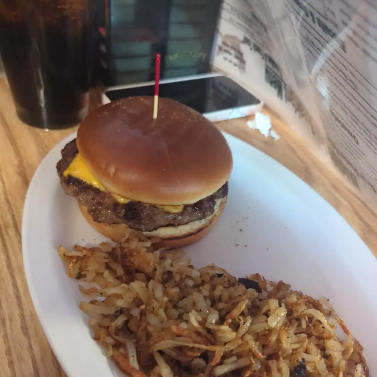 Burger and Hash Browns