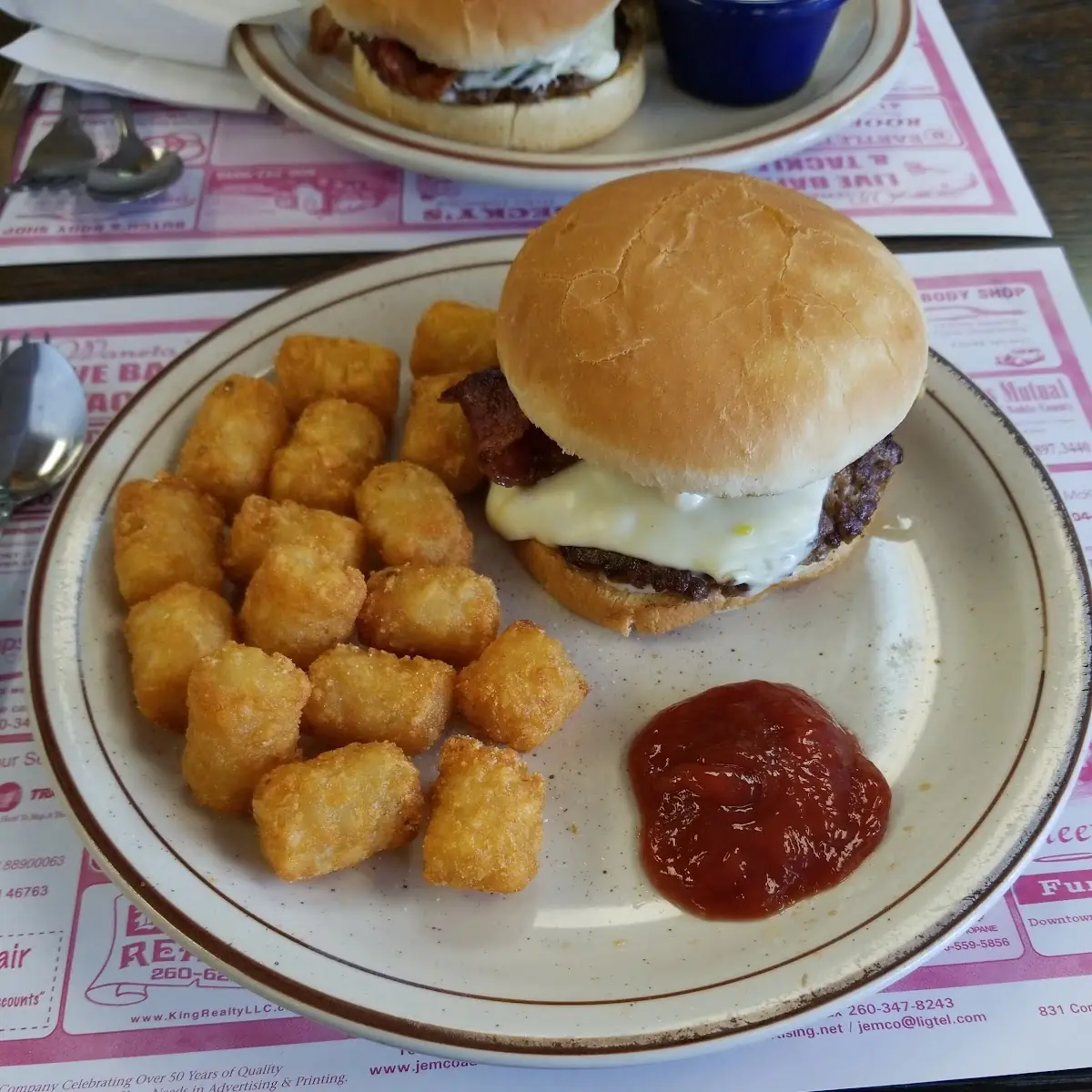 Bacon Double Cheeseburger with Tater Tots
