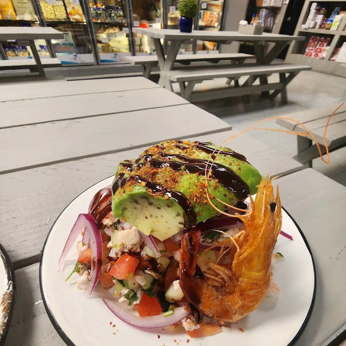 Shrimp Ceviche Tostada