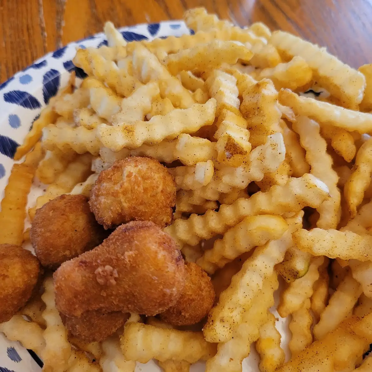 Deep Fried Mushrooms and Fries
