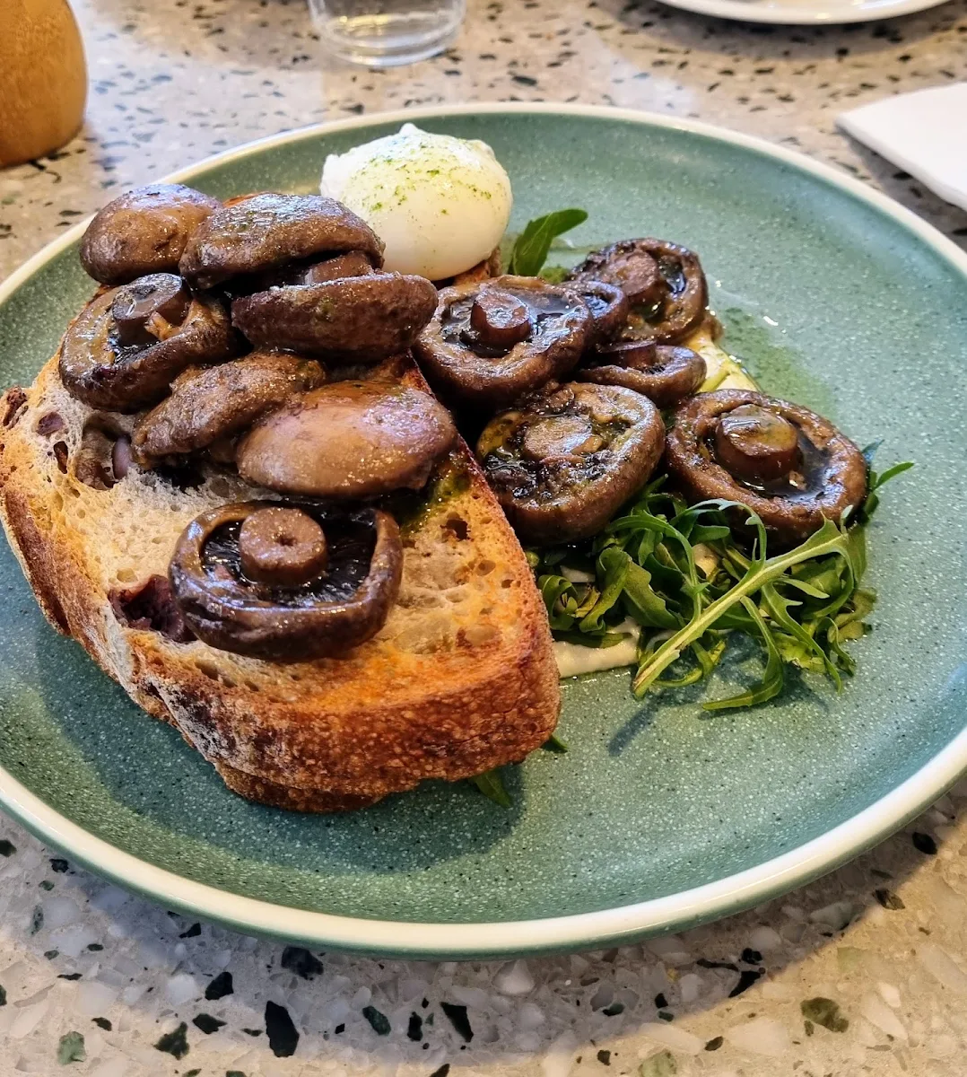 Poached Egg and Mushrooms on Toast, Penny for Pound