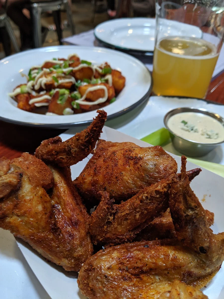 Dry Rub Wings and Bravas-Style Potatoes