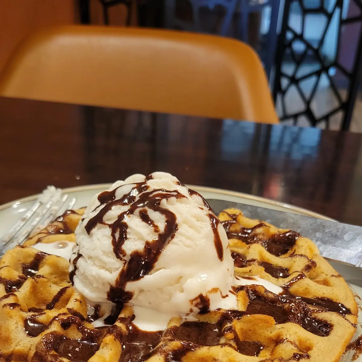 Belgian Waffle with Ice Cream