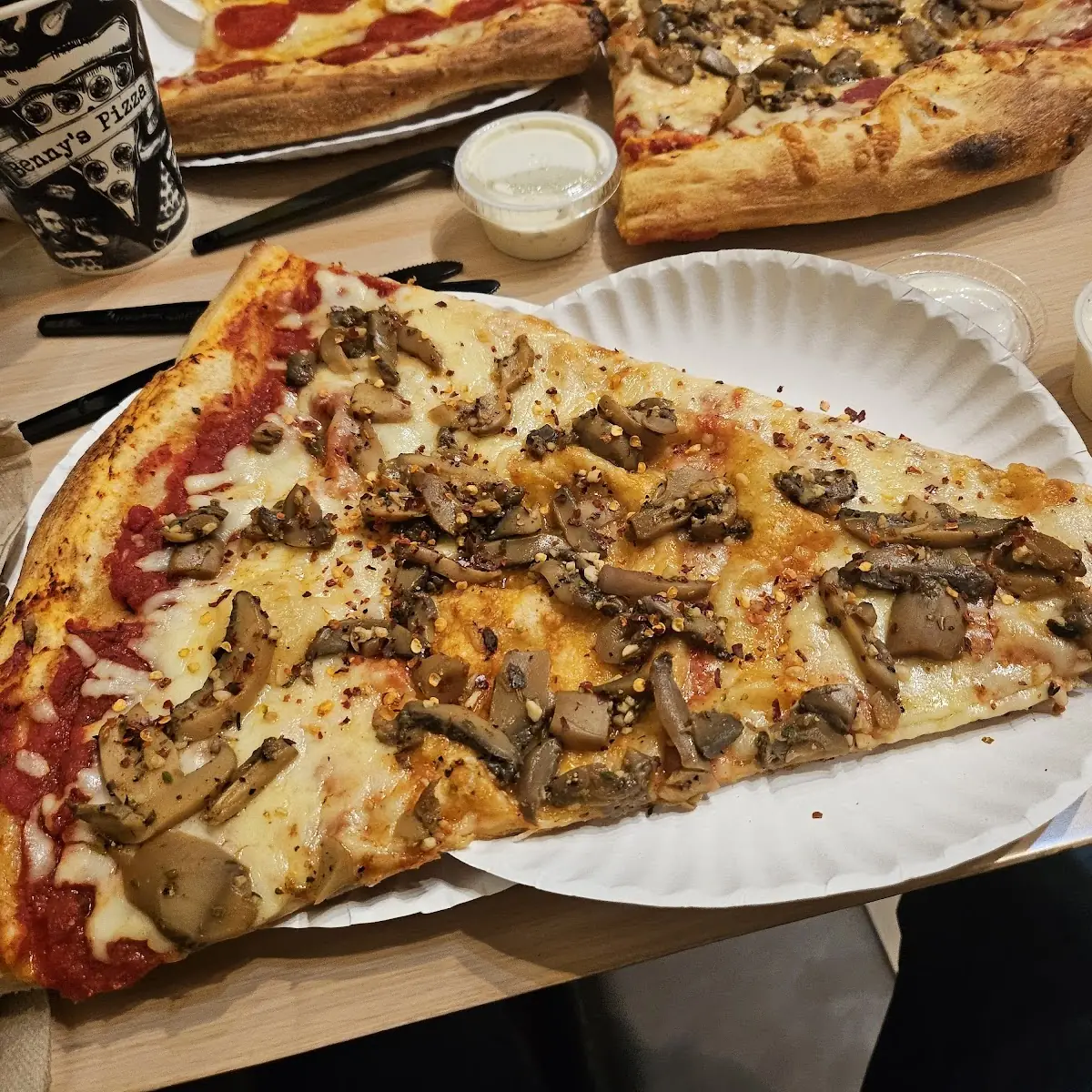 Garlic Mushroom Pizza Slice