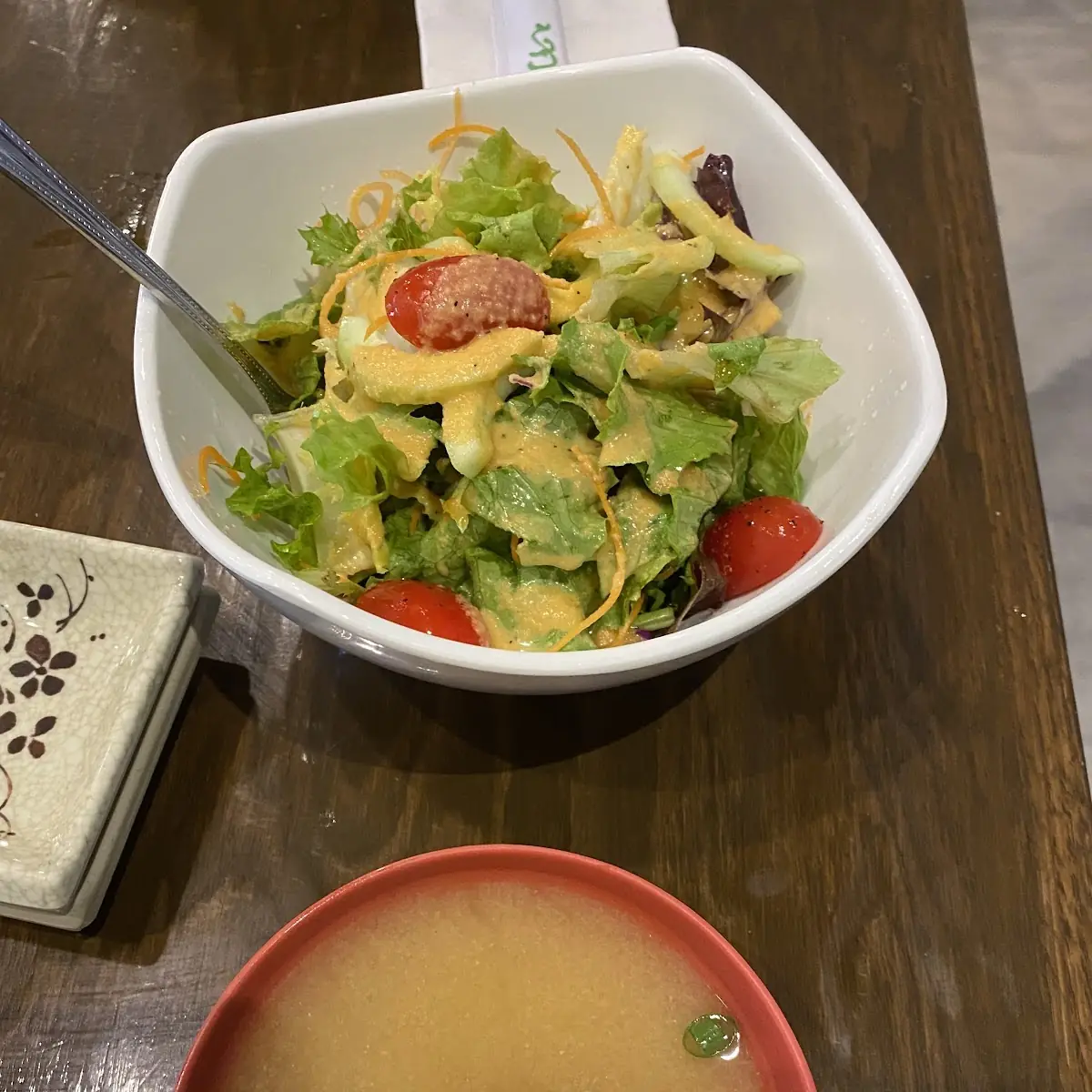 Miso Soup and Ginger Salad