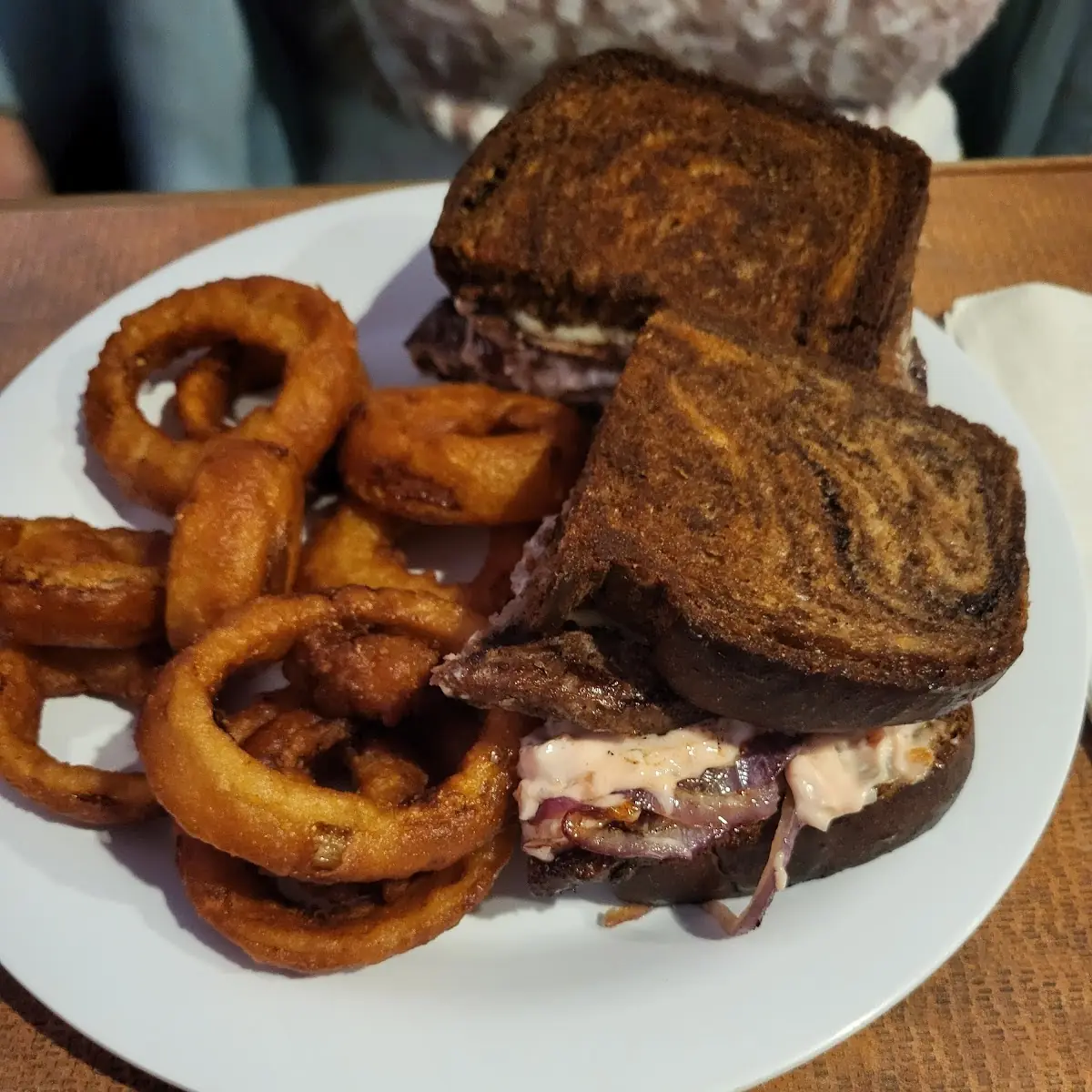 Double Beef Patty Melt on Rye Bread