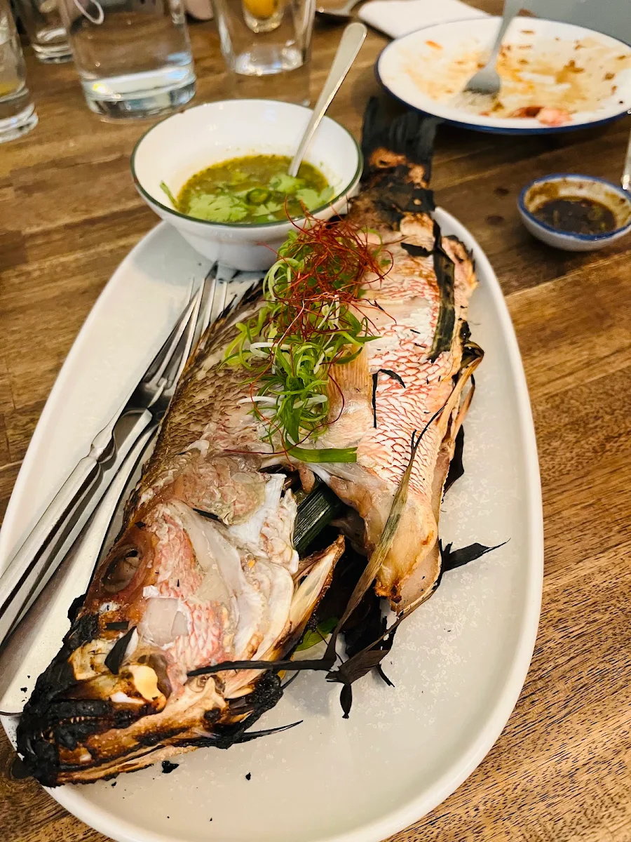 Grilled Whole Fish in Banana Leaf, BAAN BAAN Perth