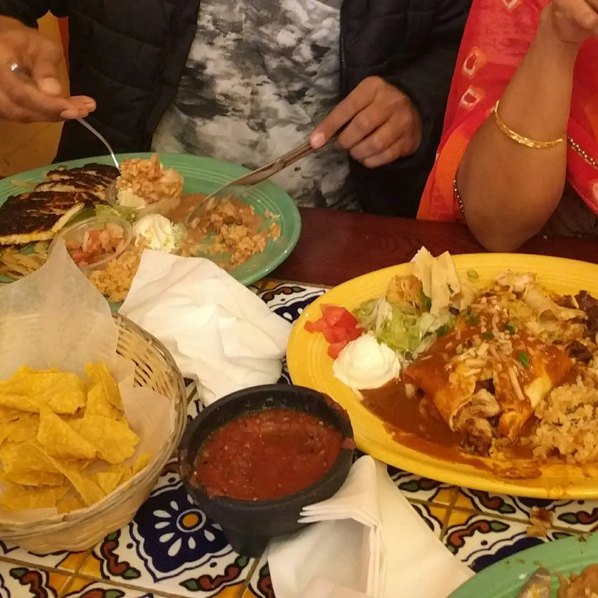 Tortilla Chips and Chicken Burrito