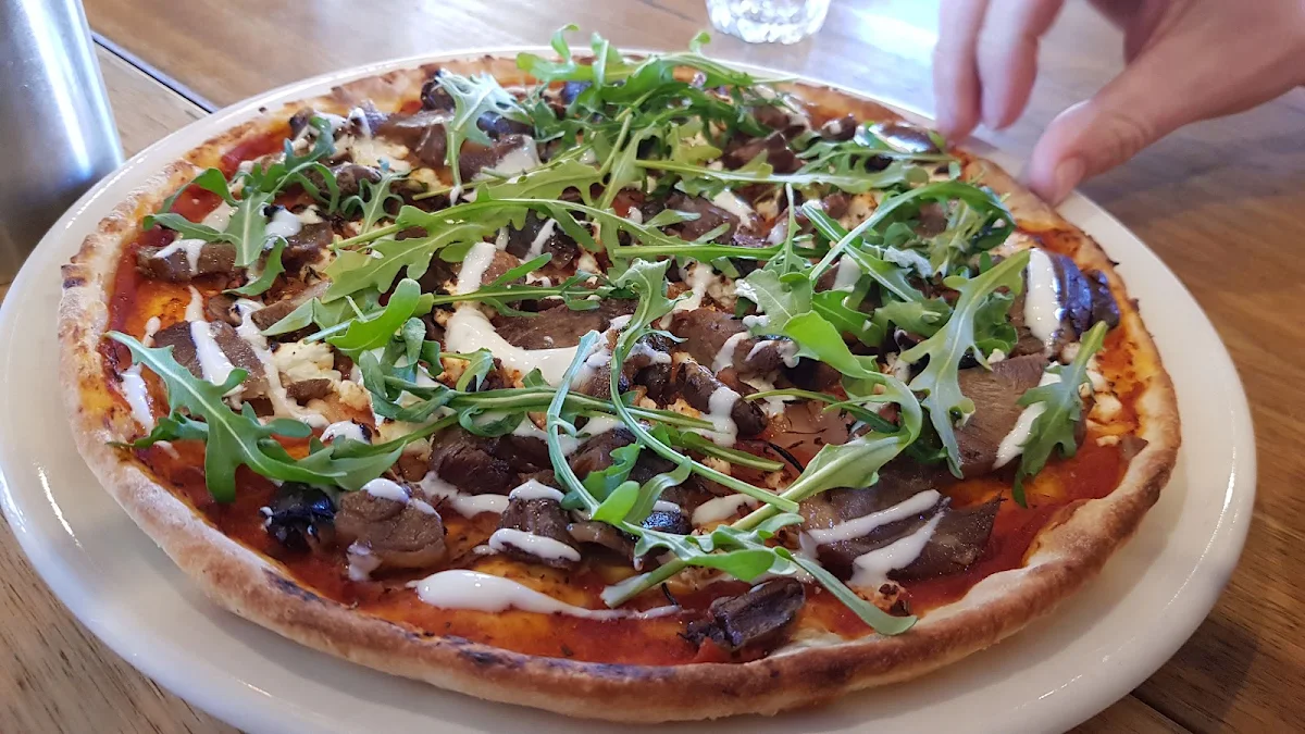 Marinated Lamb Pizza, KOUKLA CAFE