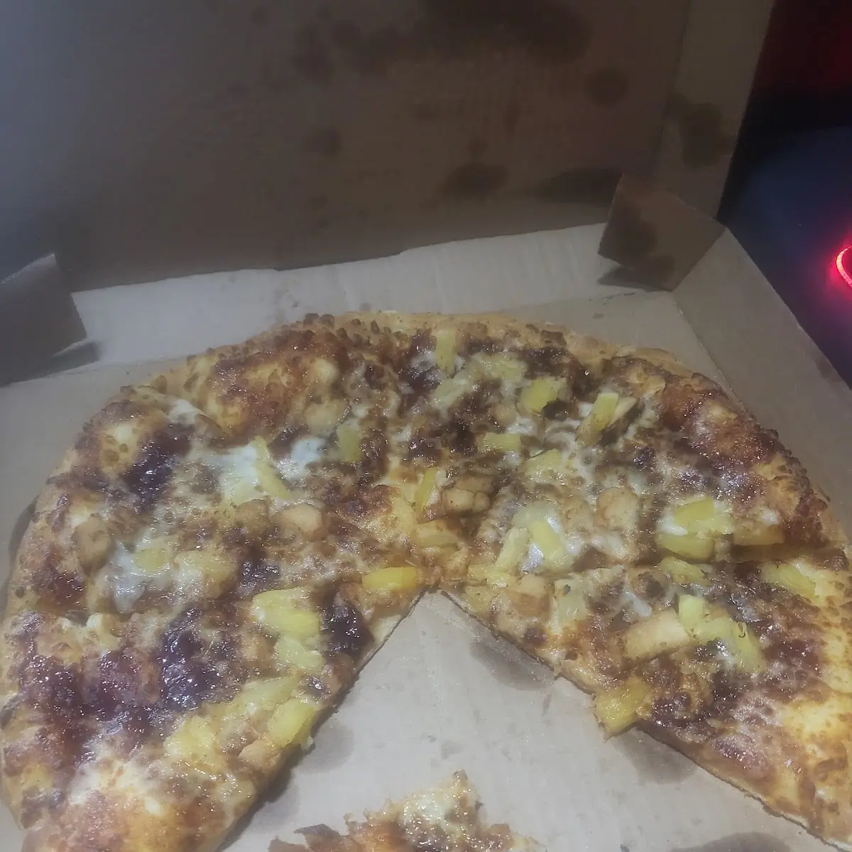 Honey BBQ Chicken Pizza with Pineapple
